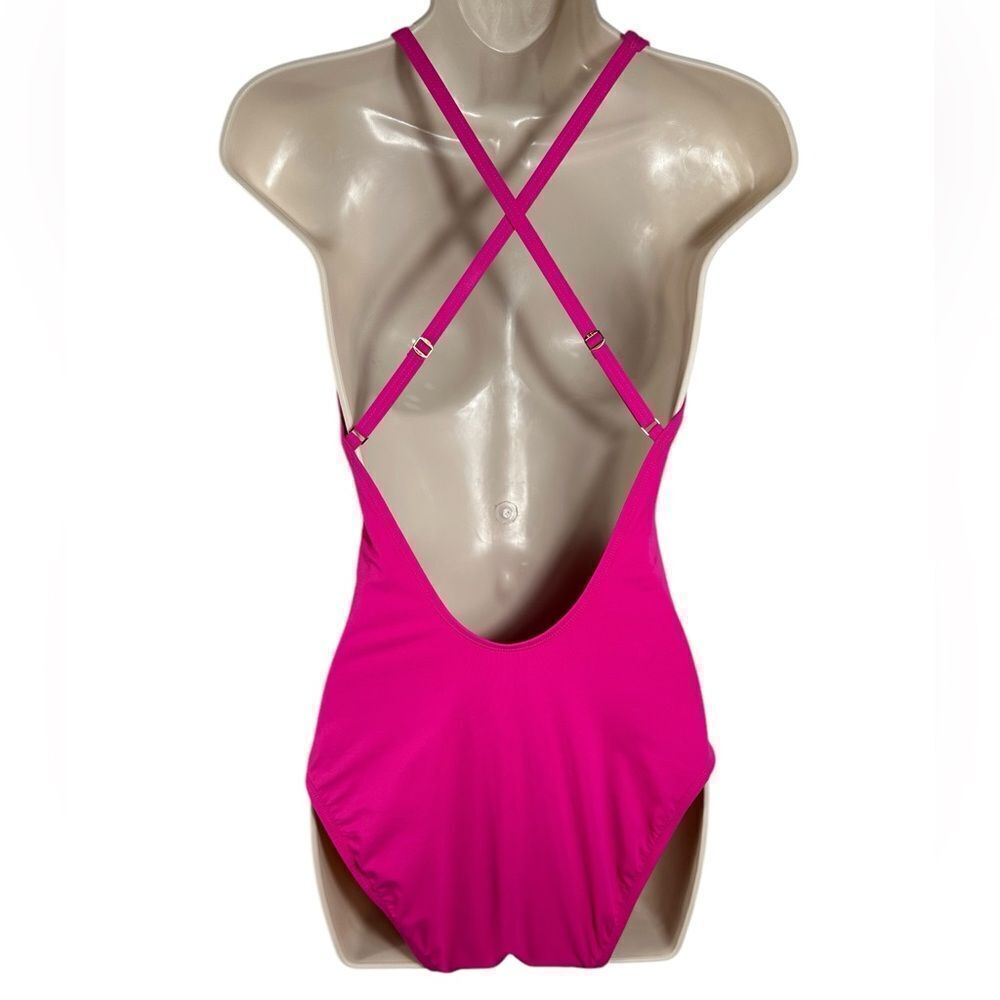 Bleu Rod Beattie Pink Punch Ring Me Up Cross Back One Piece Swimsuit - Picture 4 of 9